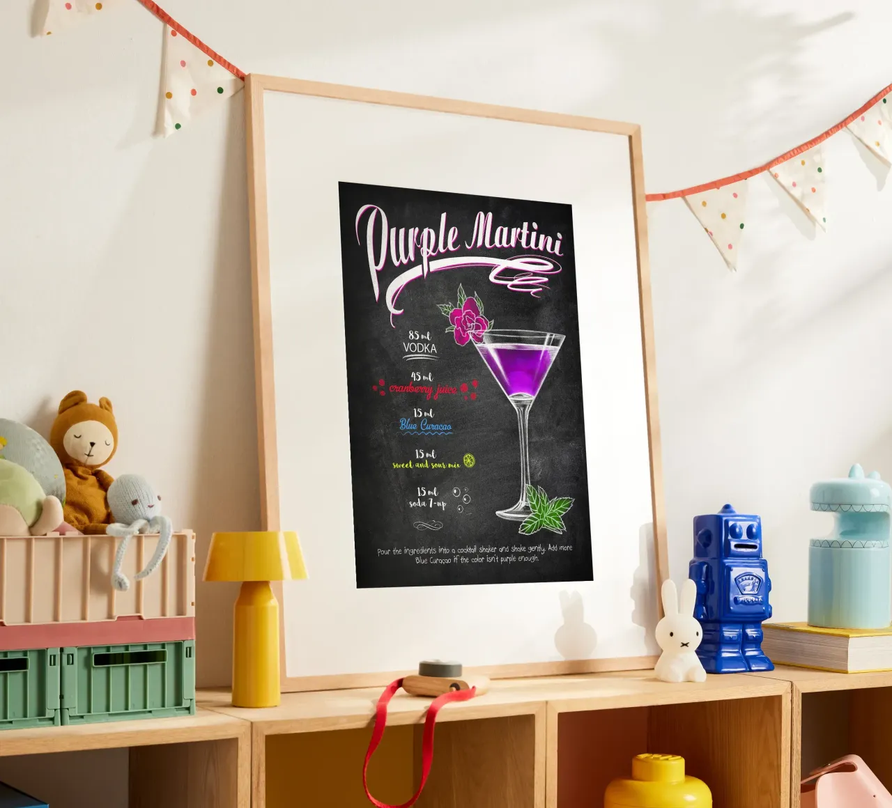 Martini viola poster da mesa