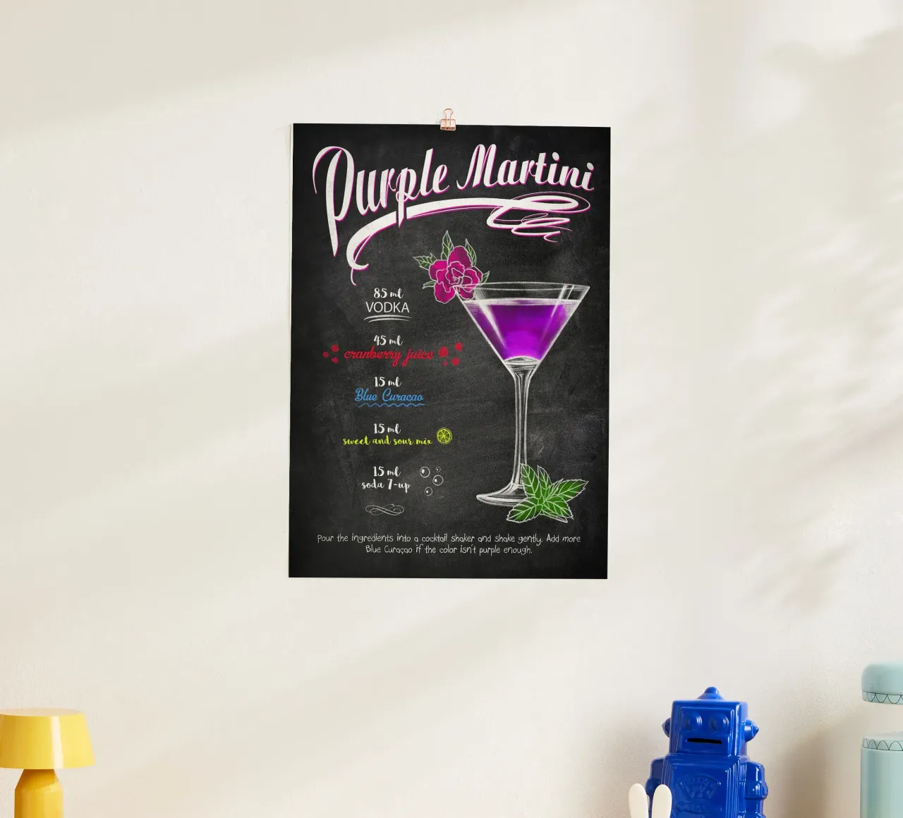 Martini viola poster da mesa