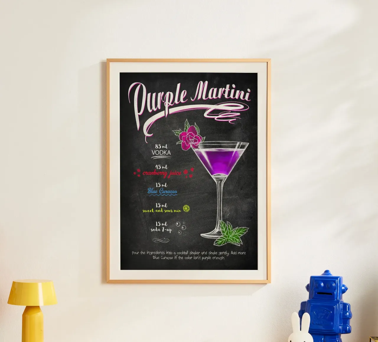 Martini viola poster da mesa
