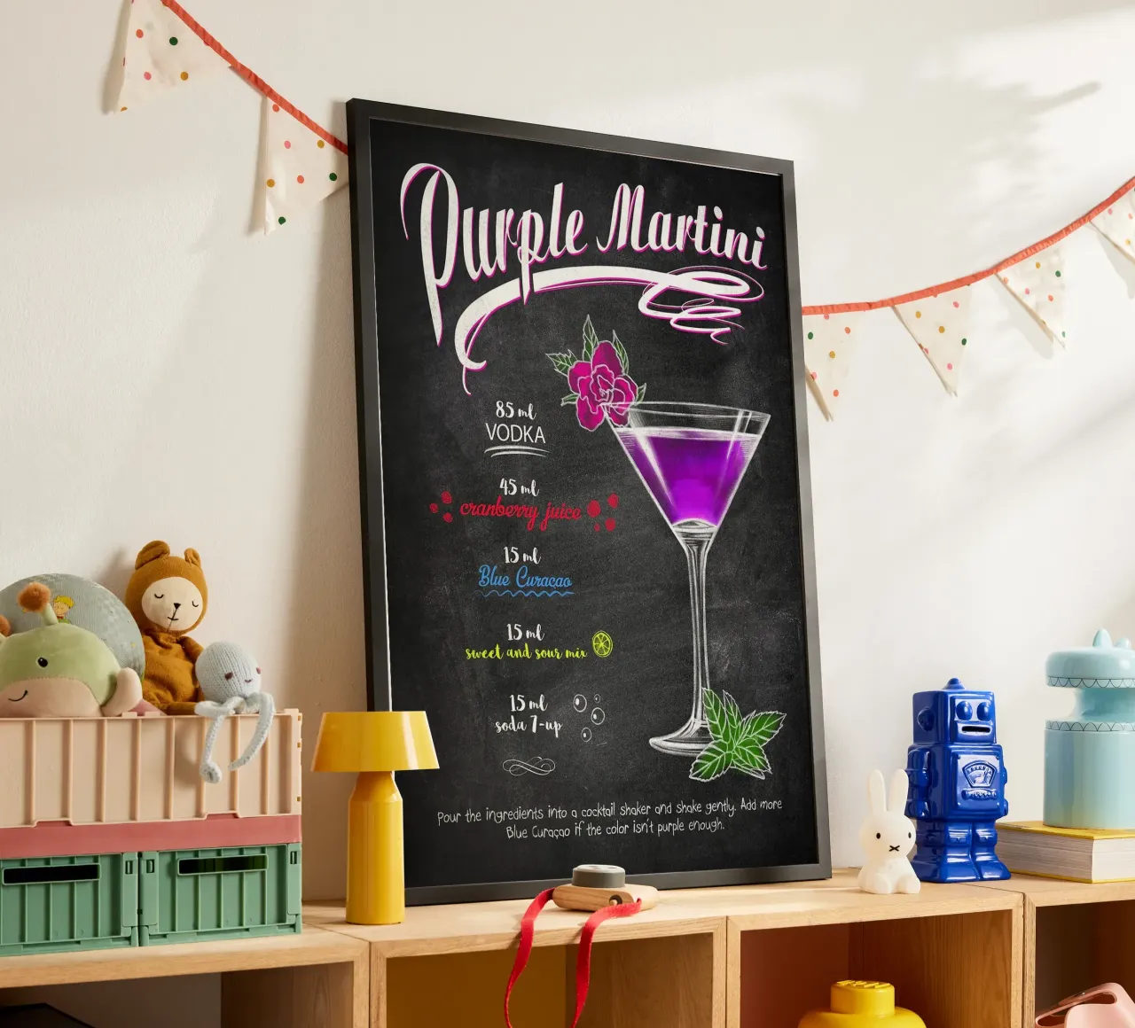 Martini viola poster da mesa