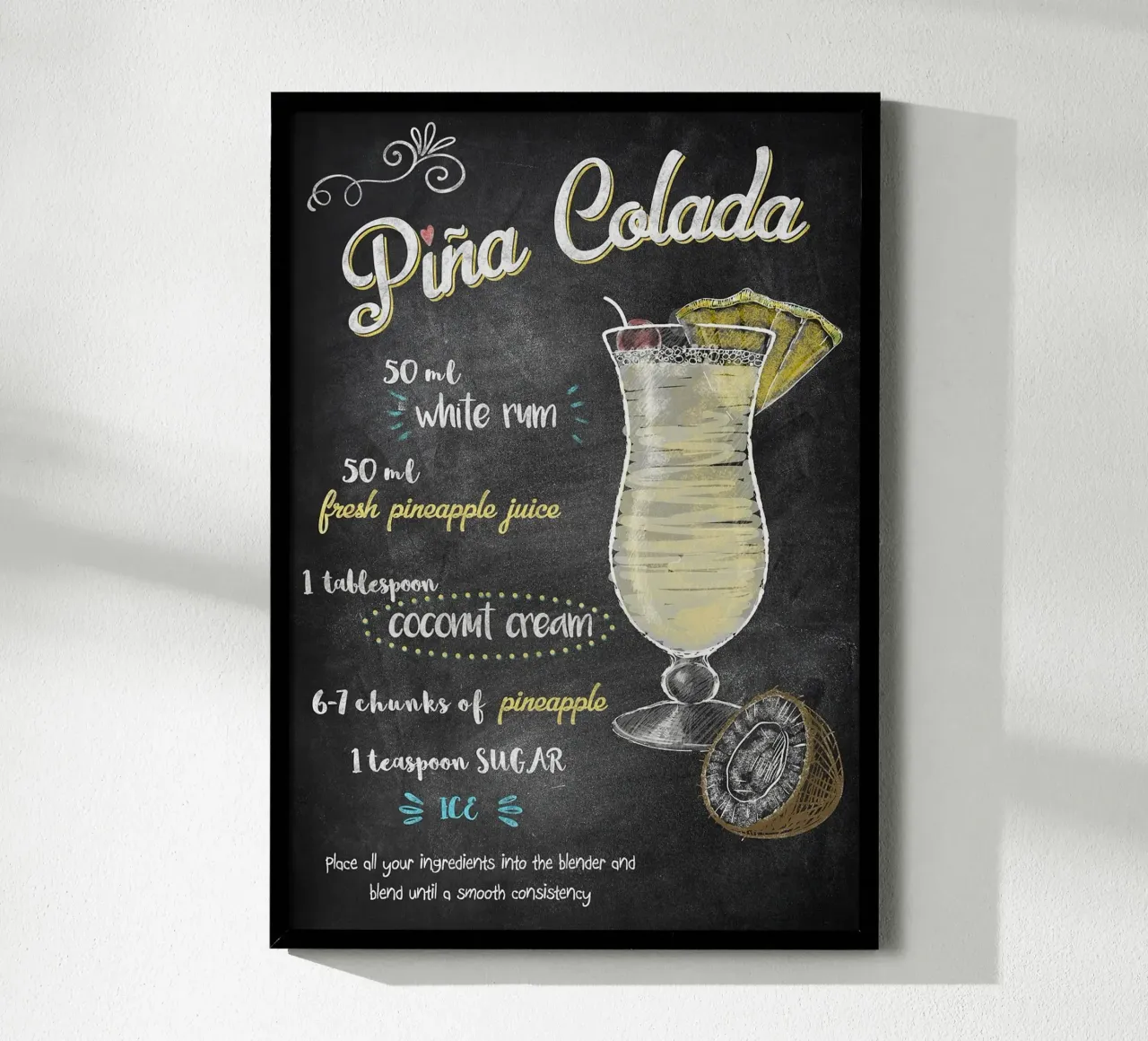 Pina Colada poster da mesa