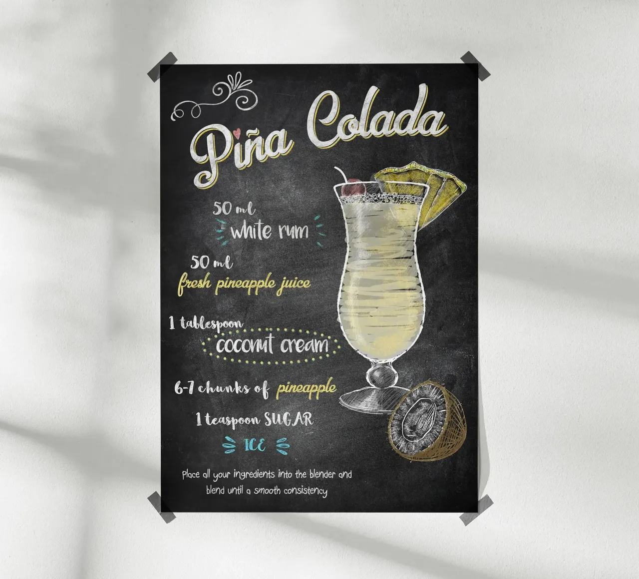 Pina Colada poster da mesa
