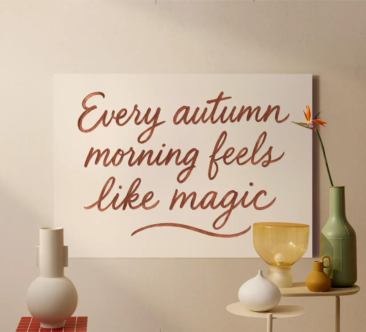 "Autumn Feels Like Magic" - Gemütliches Herbst-Zitat Leinwand mit Schattenfugenrahmen von vintagepod