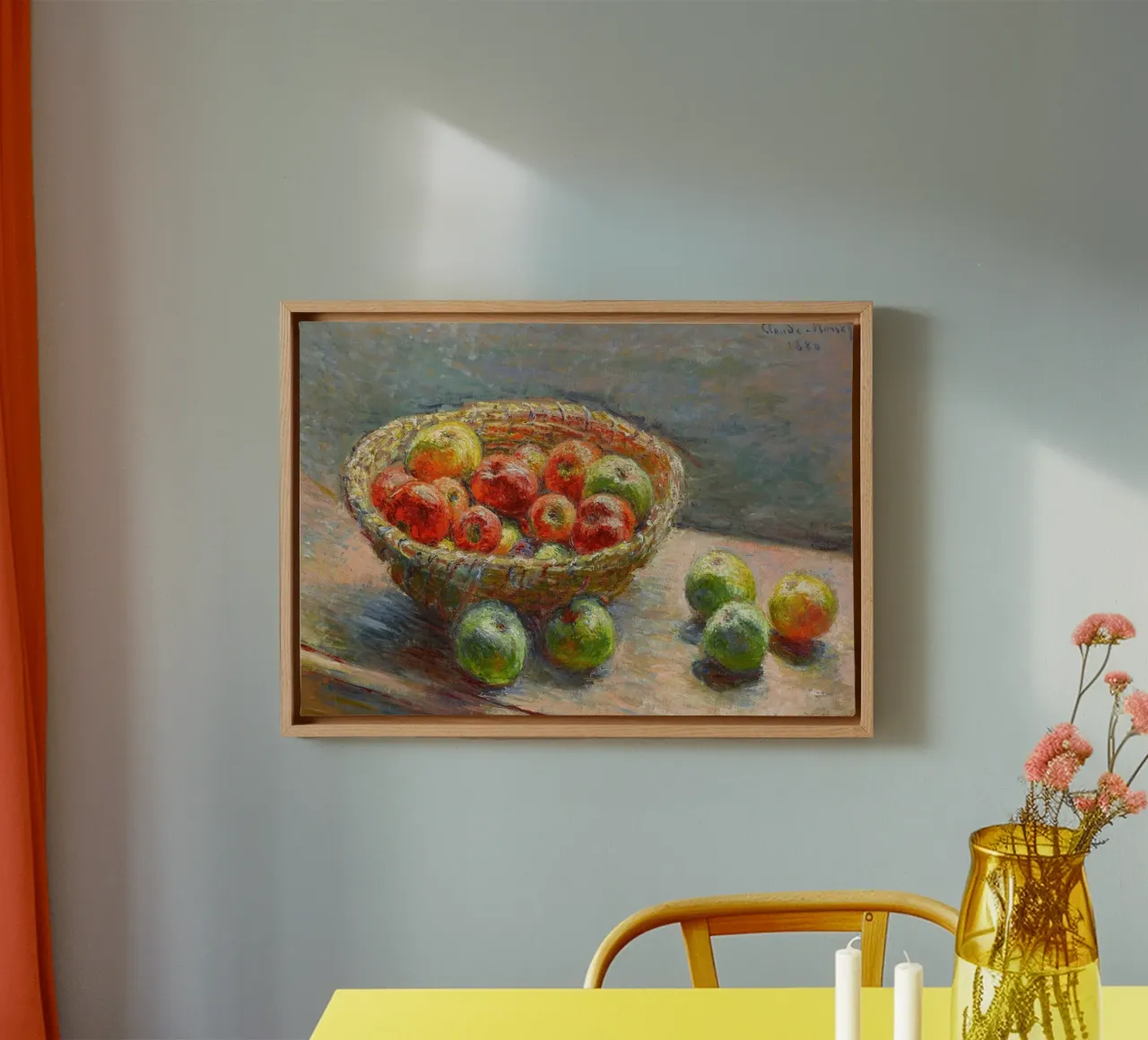 Natura morta con mele di Claude Monet - Impressionista tela con Cornice a cassetta da vintagepod