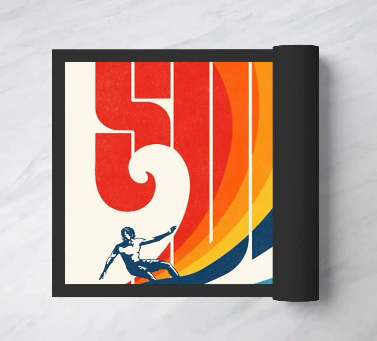 De surfer deurmat van withandname