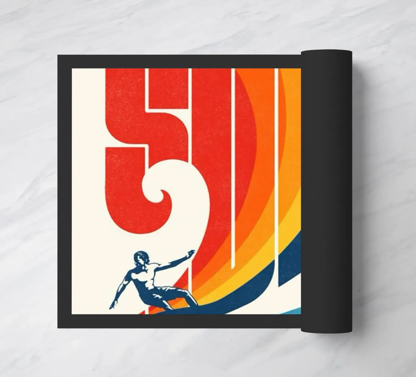 De surfer deurmat van withandname