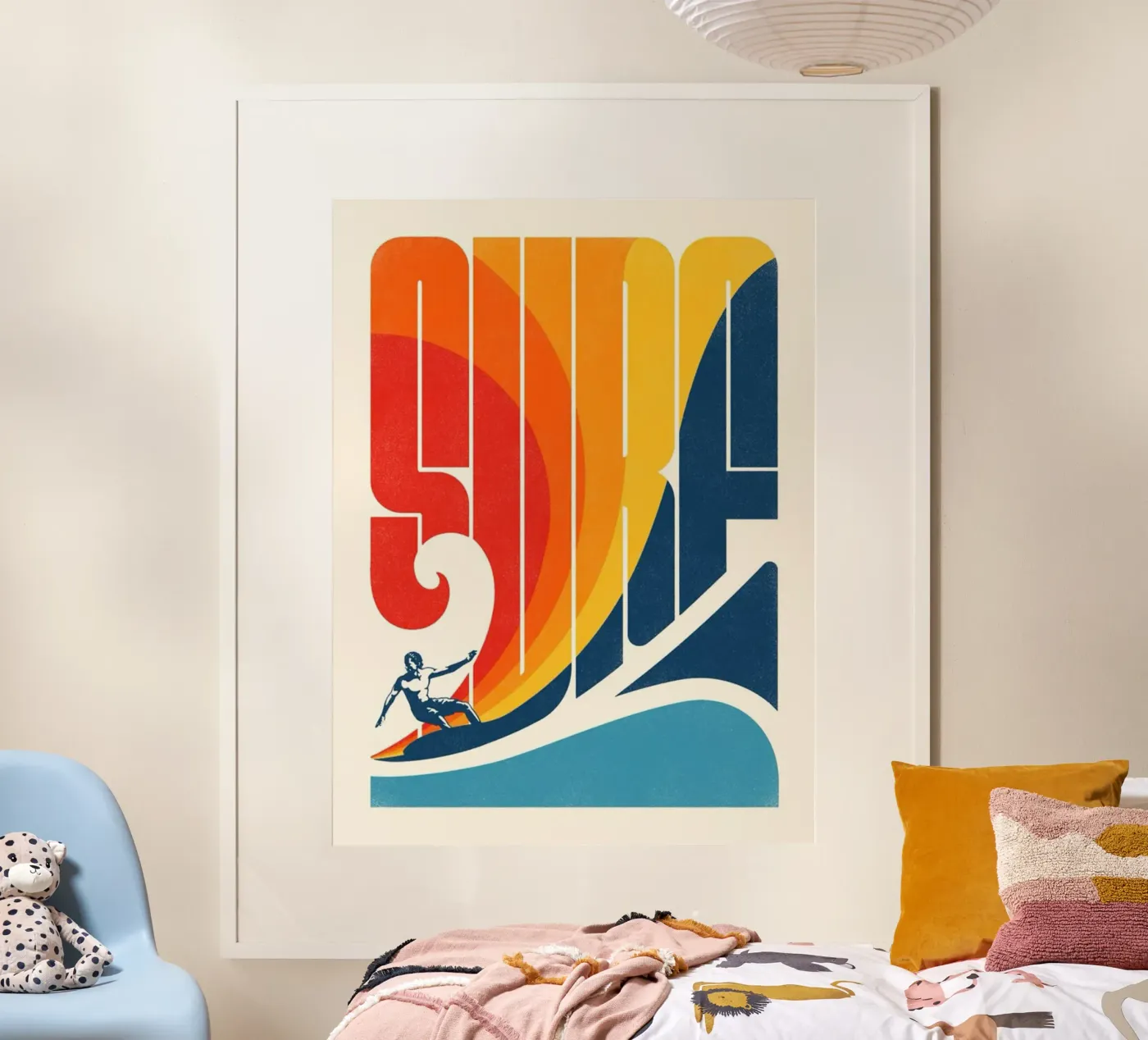 De surfer poster van withandname