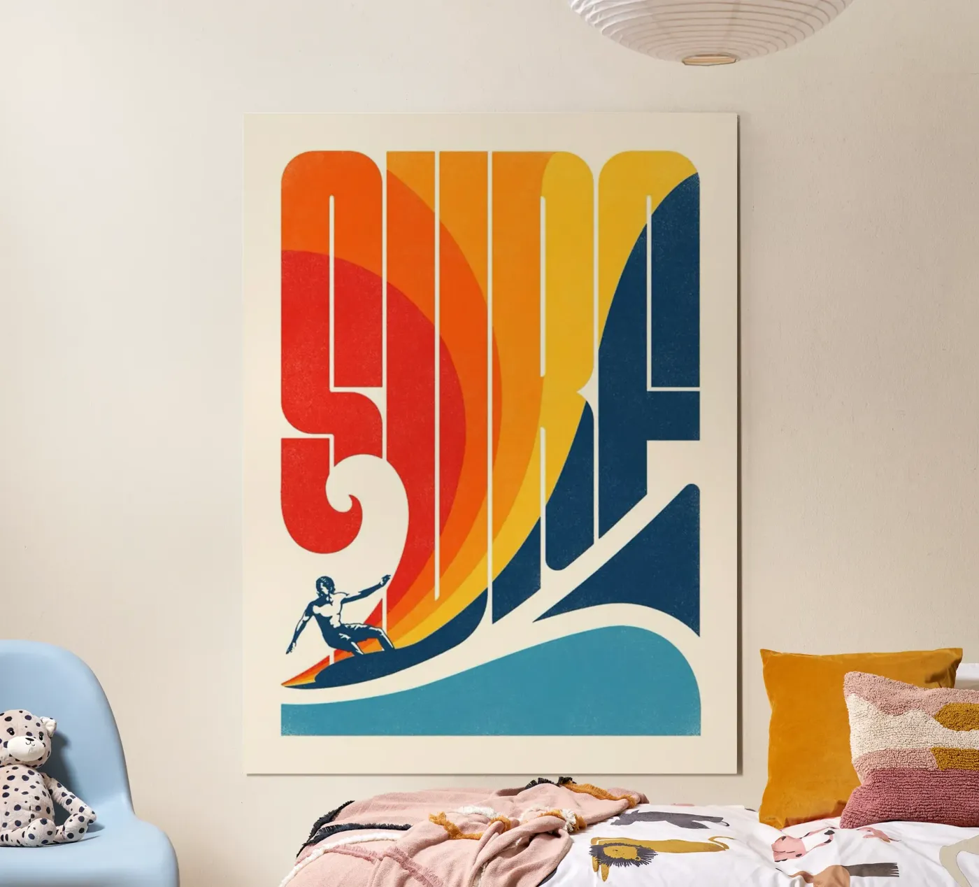 De surfer poster van withandname