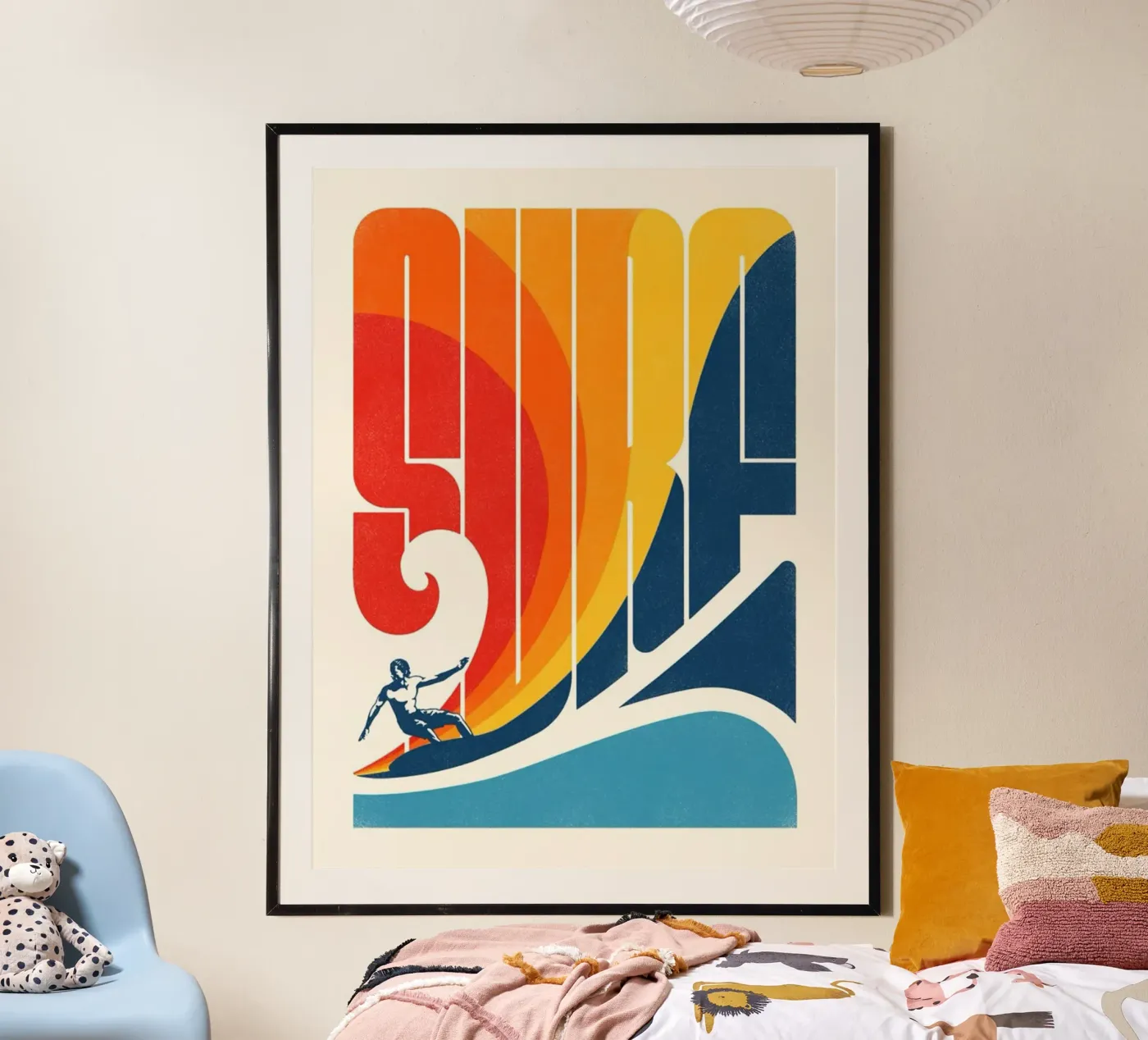 De surfer poster van withandname
