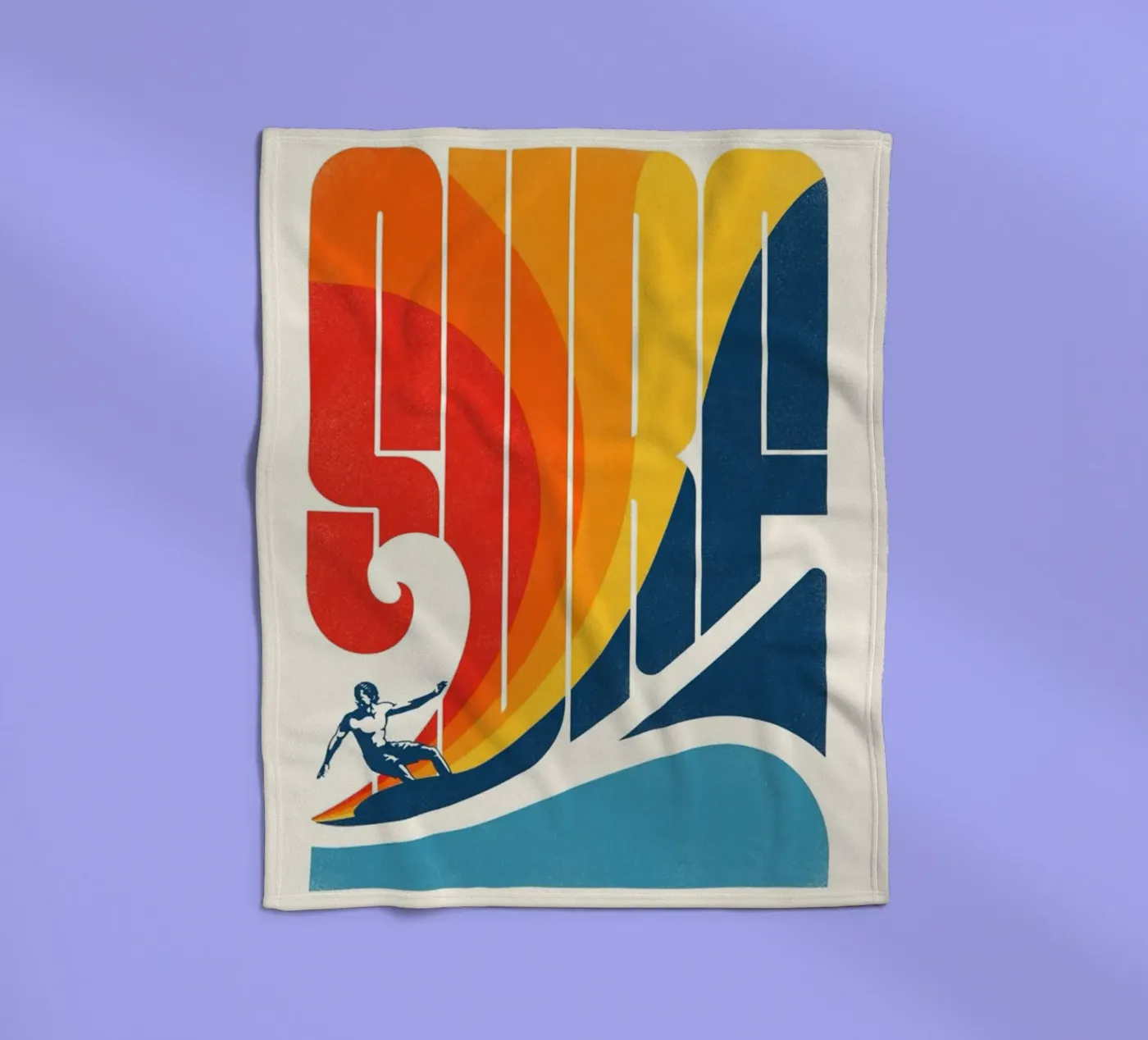 De surfer fleecedeken van withandname