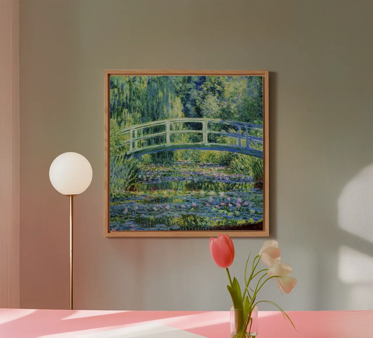 Ninfee e ponte giapponese di Claude Monet (1899) pannello forex da Chérie Prints