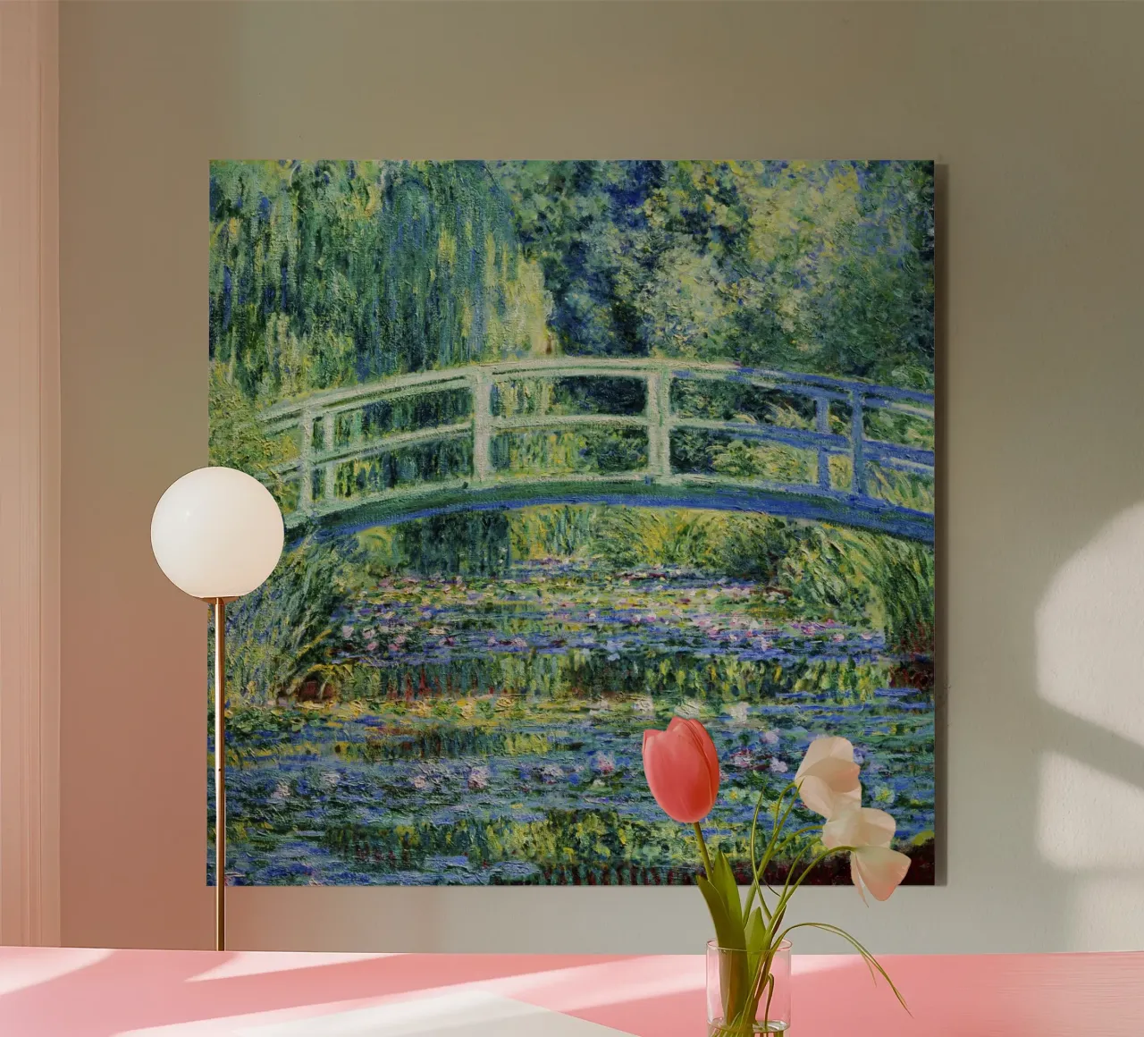 Ninfee e ponte giapponese di Claude Monet (1899) pannello forex da Chérie Prints