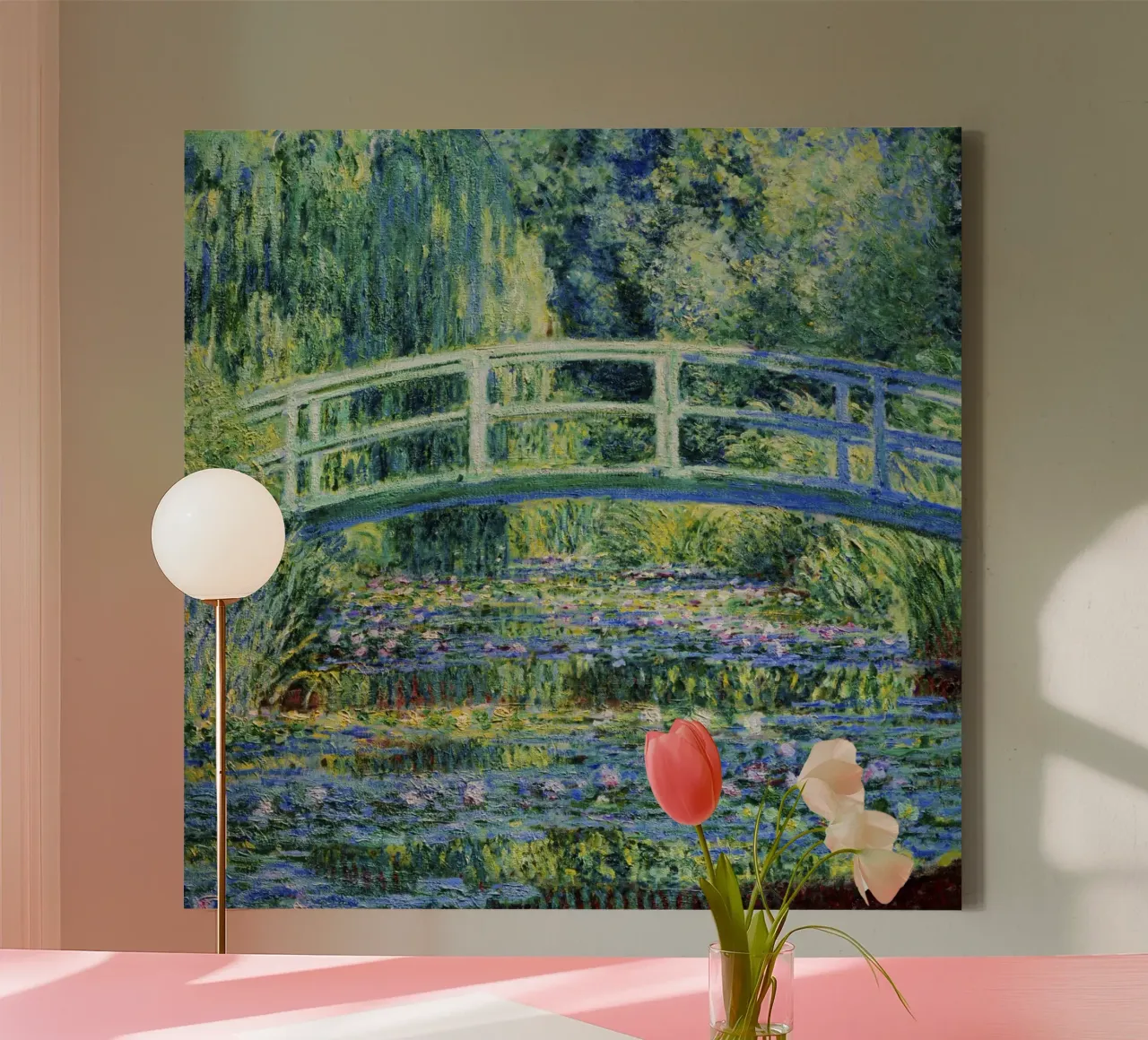 Ninfee e ponte giapponese di Claude Monet (1899) tela con Cornice a cassetta da Chérie Prints