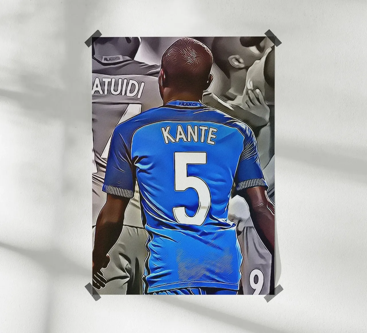N'Golo Kanté Nummer 5 Frankreich Trikot Rücken Pose Poster von ArdanART