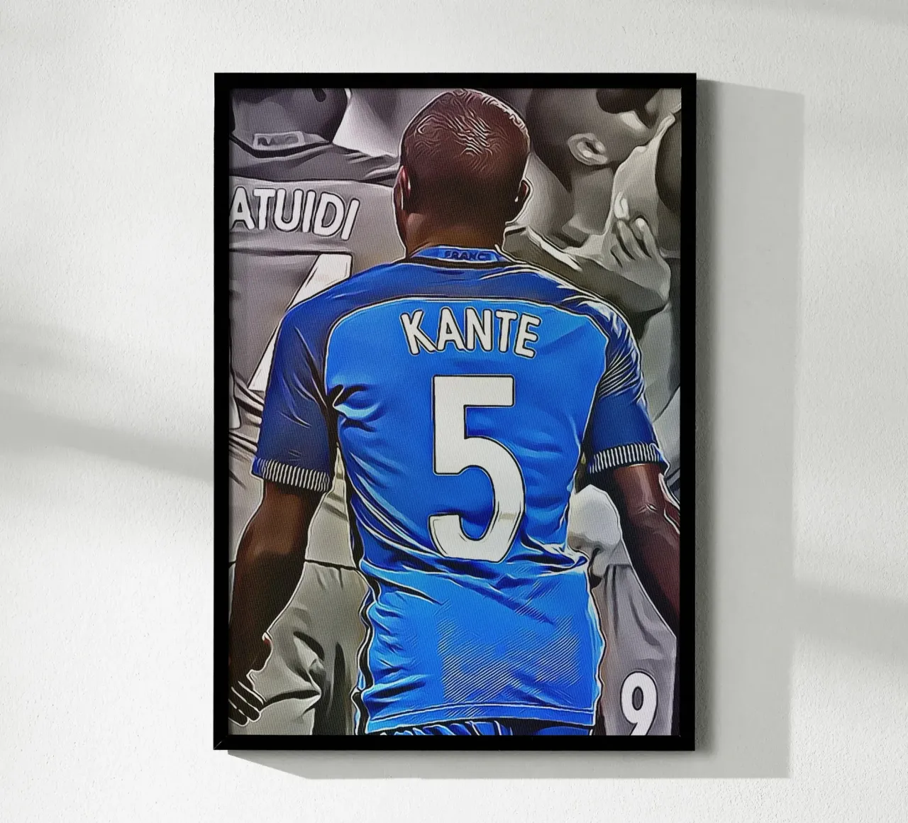 N'Golo Kanté Nummer 5 Frankreich Trikot Rücken Pose Poster von ArdanART