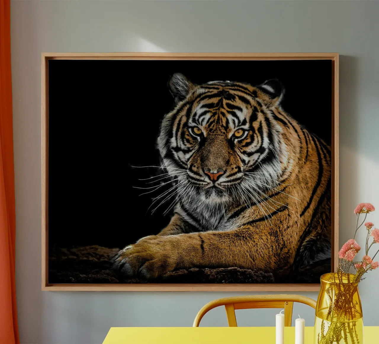 Tijger canvas met Baklijst van Ethan Johnson
