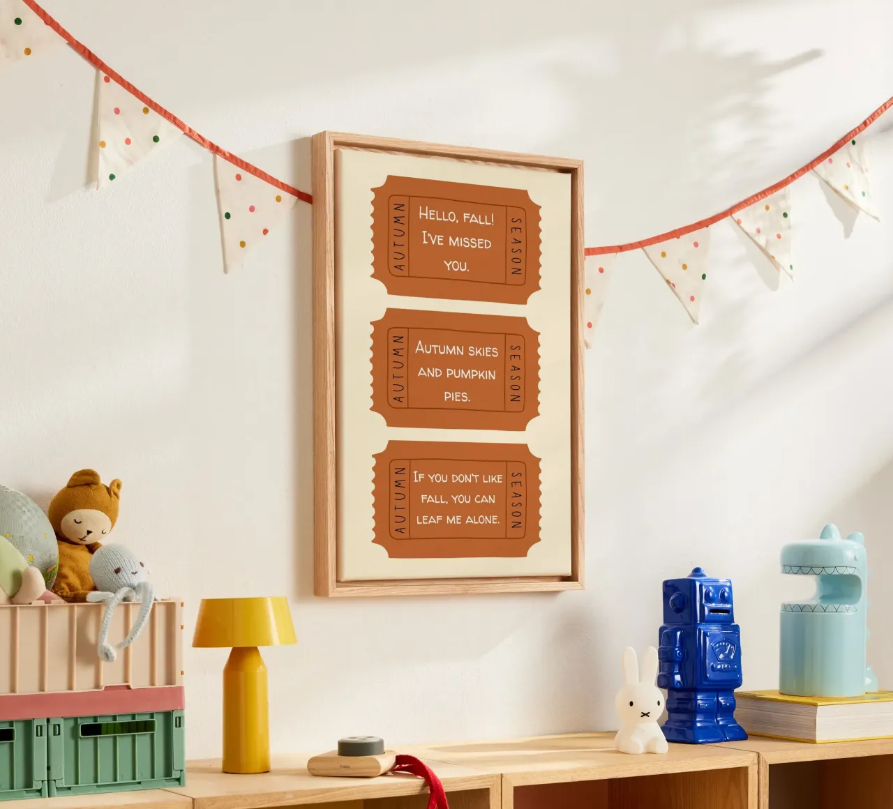 Funny Autumn Ticket Quotes - Set of Three canvas with Floater frame by vintagepod