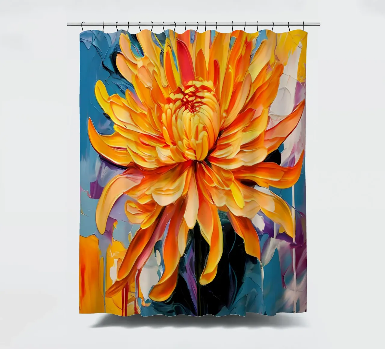 Crisantemo in fiore tenda da doccia da Artistic-shop