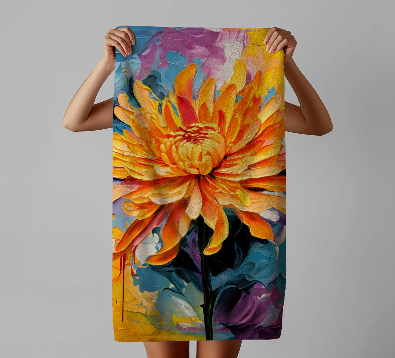 Crisantemo in fiore asciugamano da bagno da Artistic-shop
