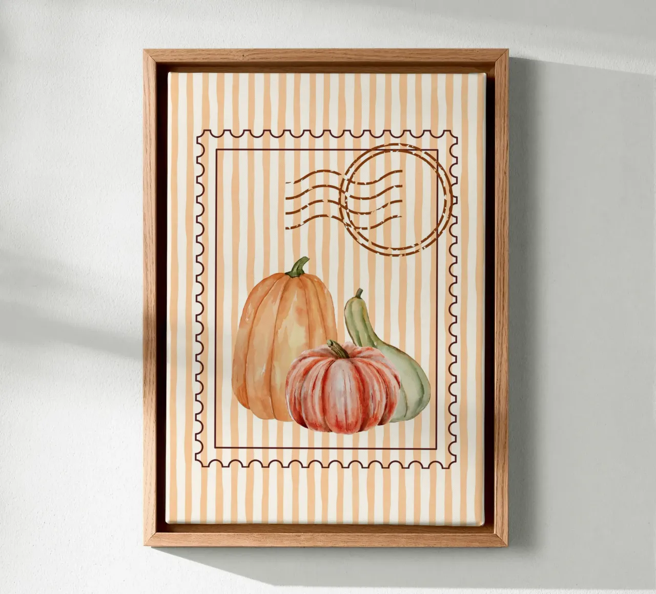 Zucca e zucca: timbro d'epoca e acquerello d'autore tela da vintagepod