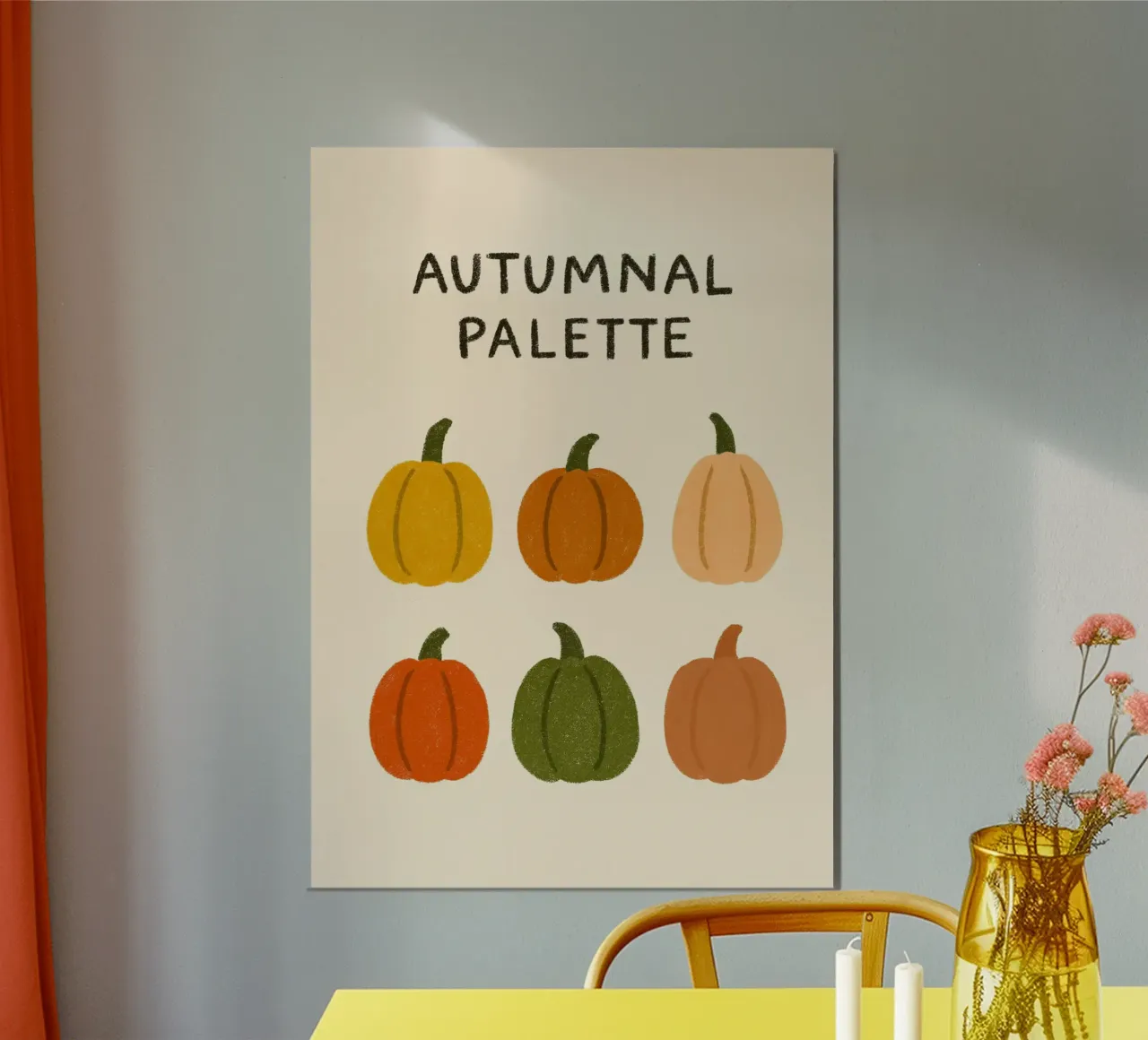 Herbstliche Kürbispalette - Gemütliche Herbstkunst Poster von vintagepod