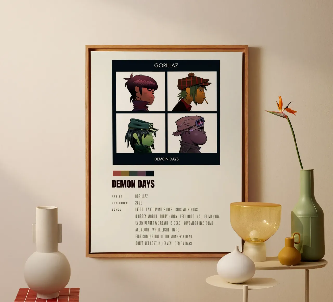 Gorillaz Demon Days tela con Cornice a cassetta da Roronoa7