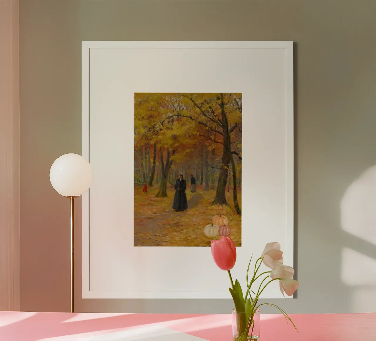 Promenade d'autunno di Isaac Levitan - Foresta autunnale impressionista poster con telaio in alluminio da vintagepod