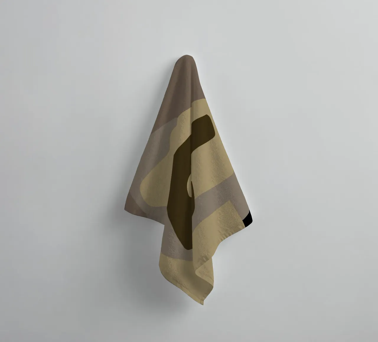 Matgrijs abstract badhanddoek van Little Dean