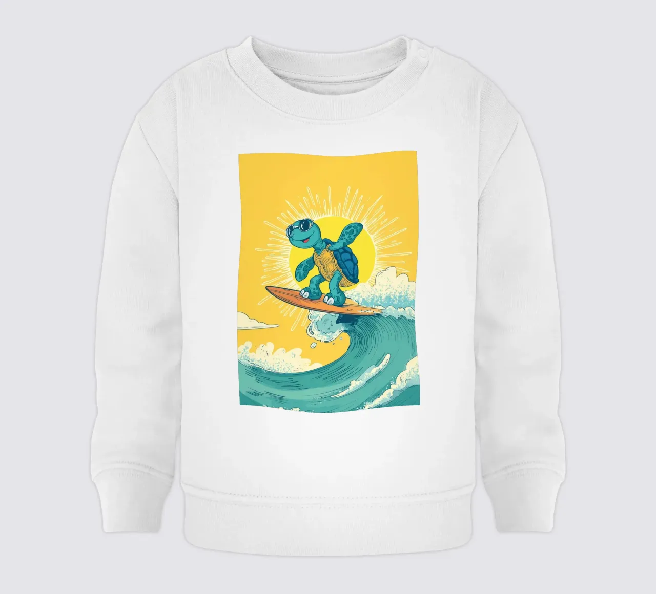 Turtle on the Waves baby sweatshirt by Kiara