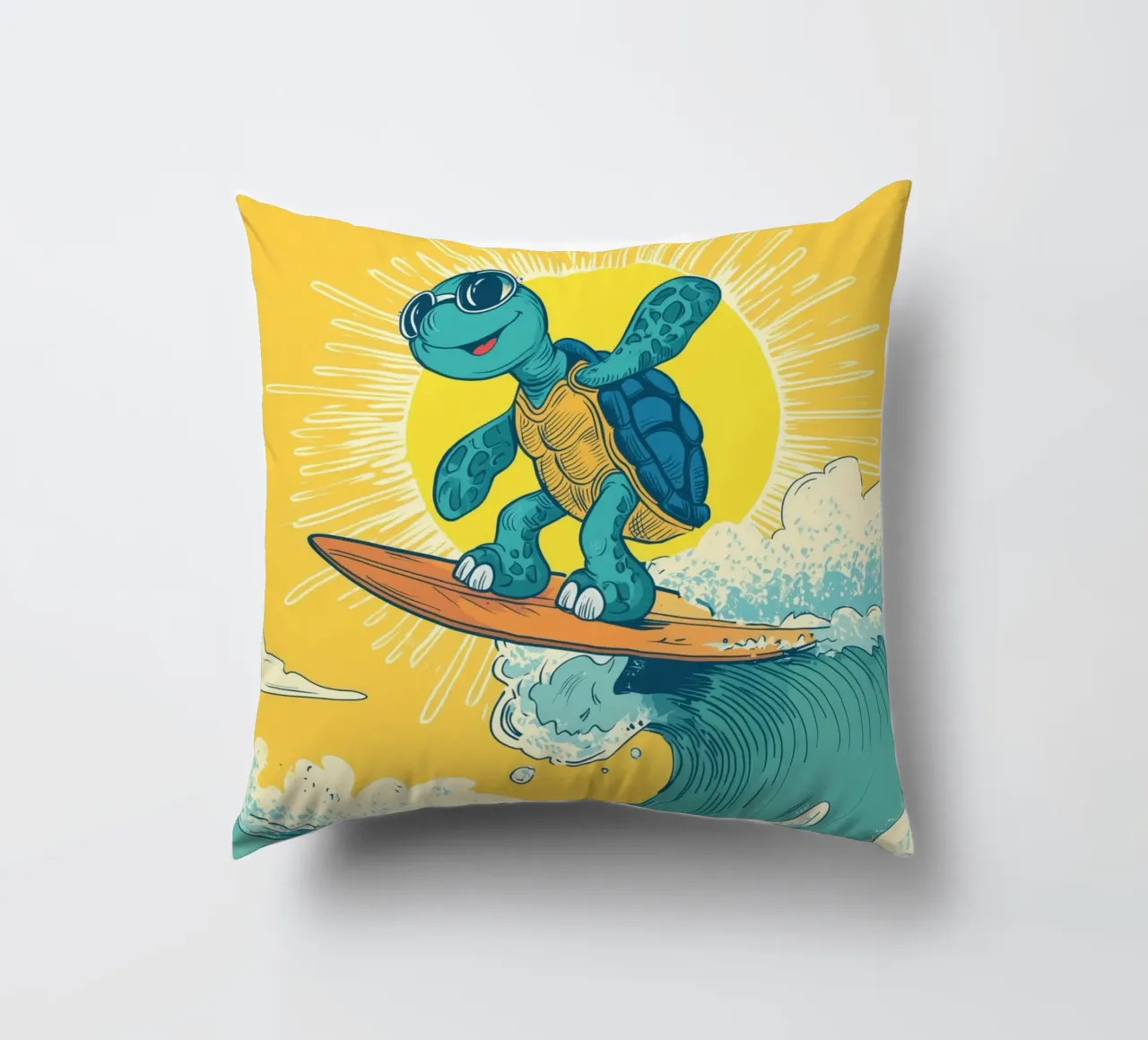 Turtle on the Waves cuscino da Kiara