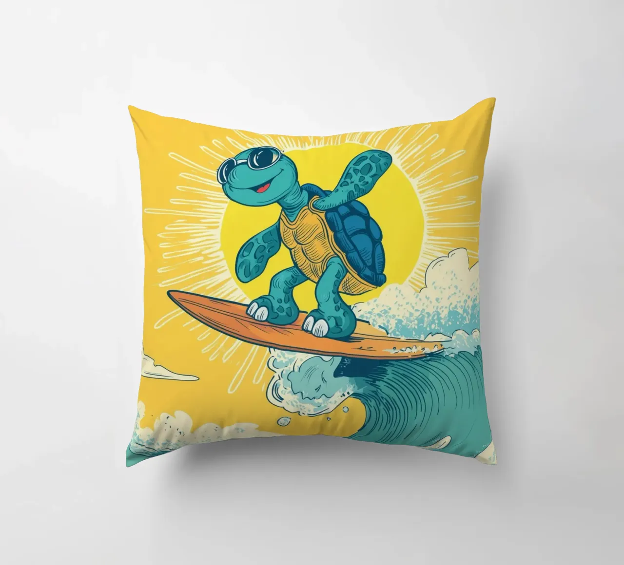 Turtle on the Waves cuscino da Kiara