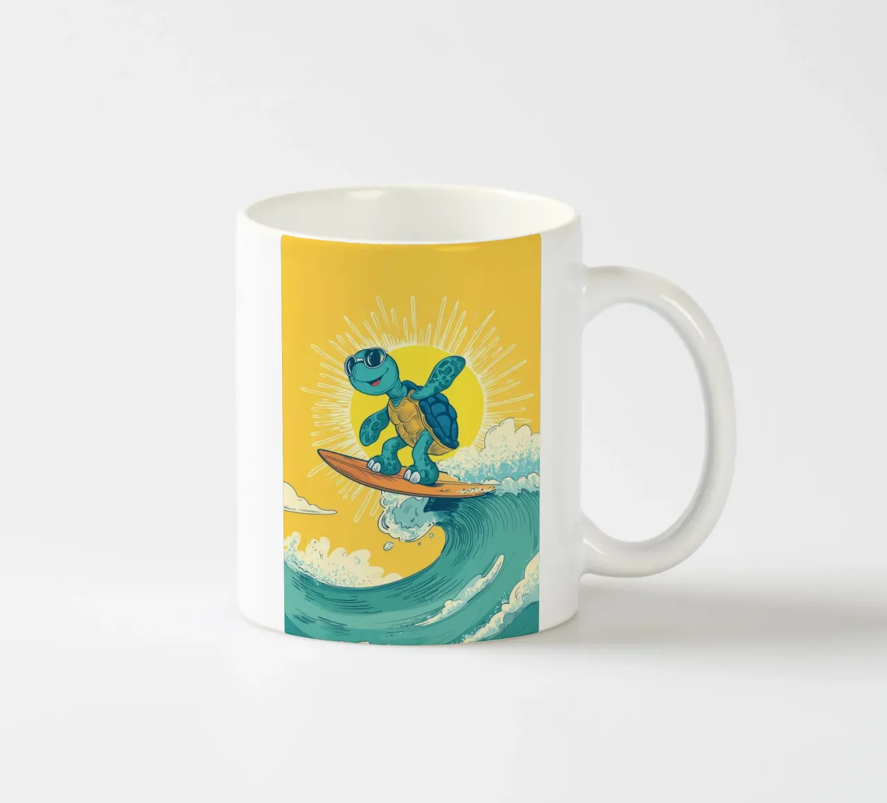 Turtle on the Waves taza de cerámica de Kiara