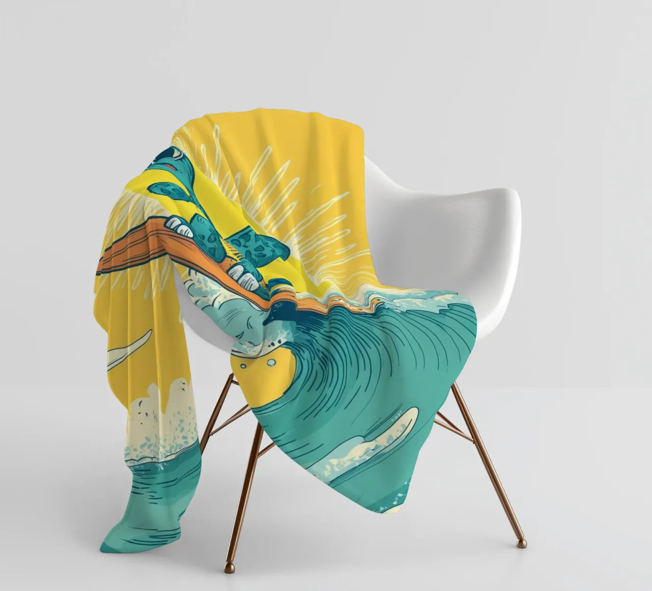 Turtle on the Waves coperta in pile da Kiara