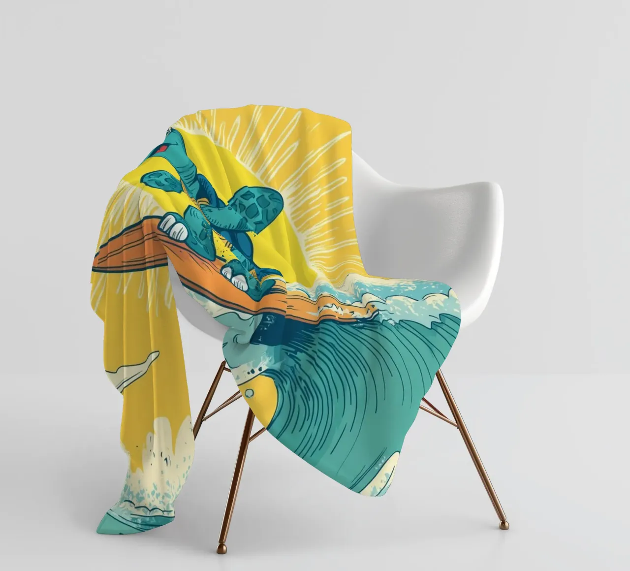 Turtle on the Waves coperta in pile da Kiara