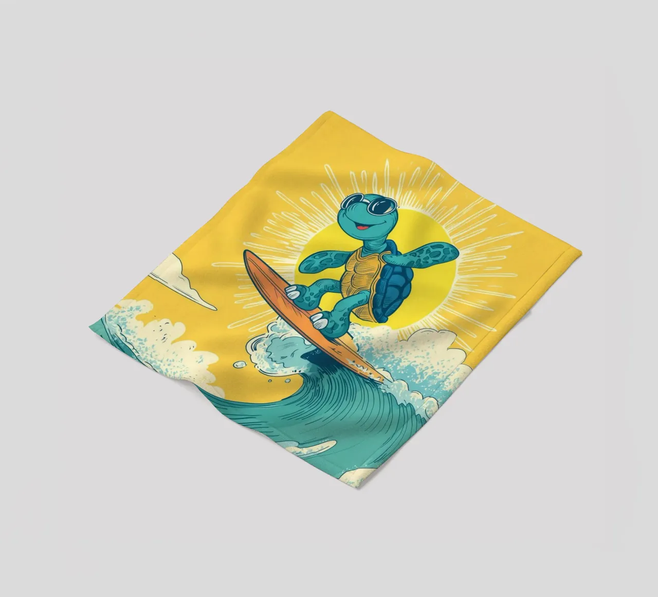 Turtle on the Waves coperta in pile da Kiara