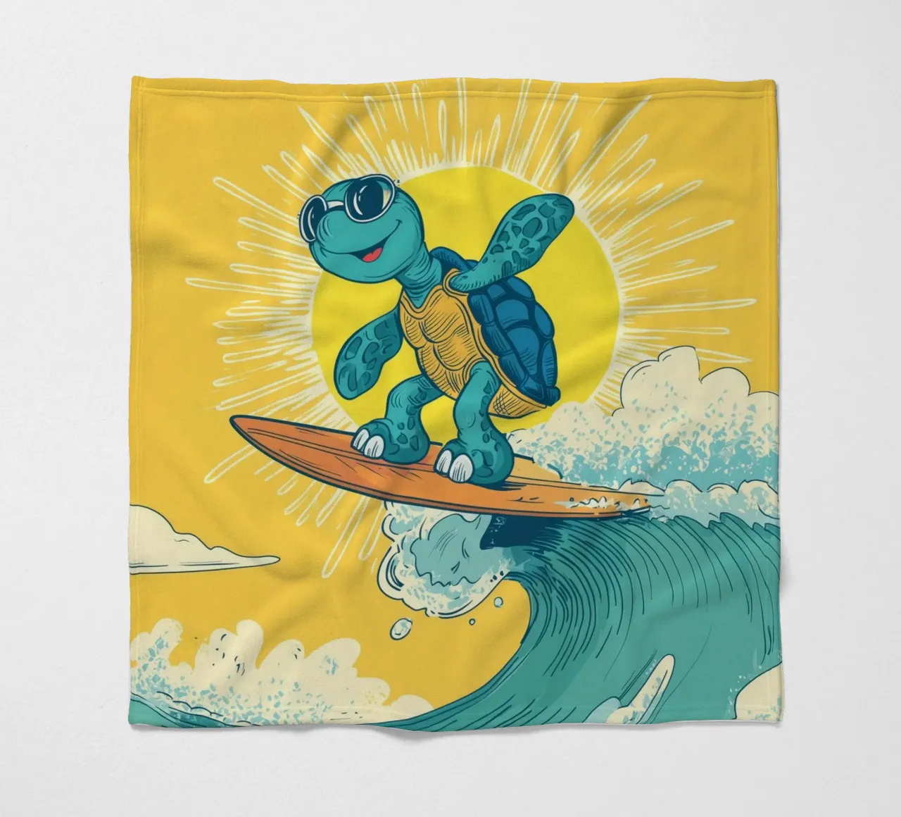 Turtle on the Waves coperta in pile da Kiara