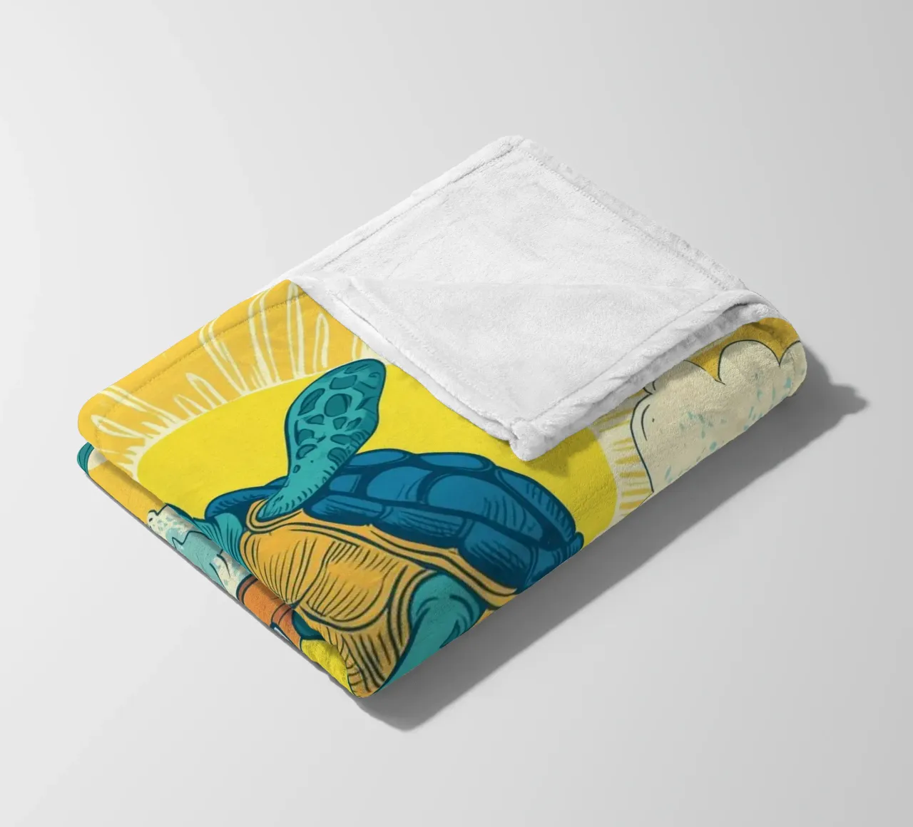 Turtle on the Waves coperta in pile da Kiara