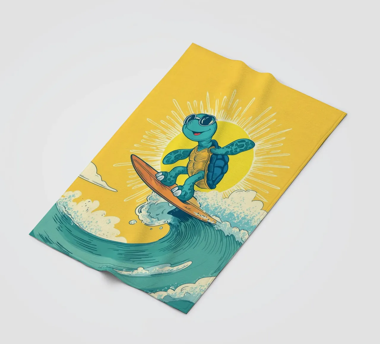 Turtle on the Waves coperta in pile da Kiara