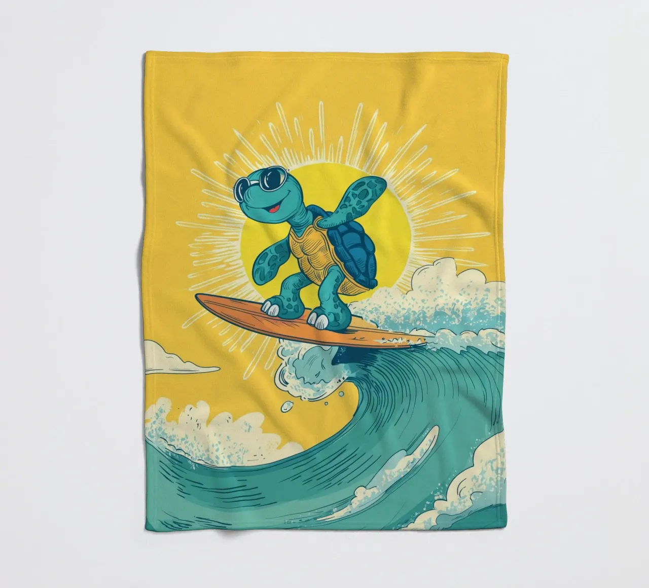 Turtle on the Waves coperta in pile da Kiara