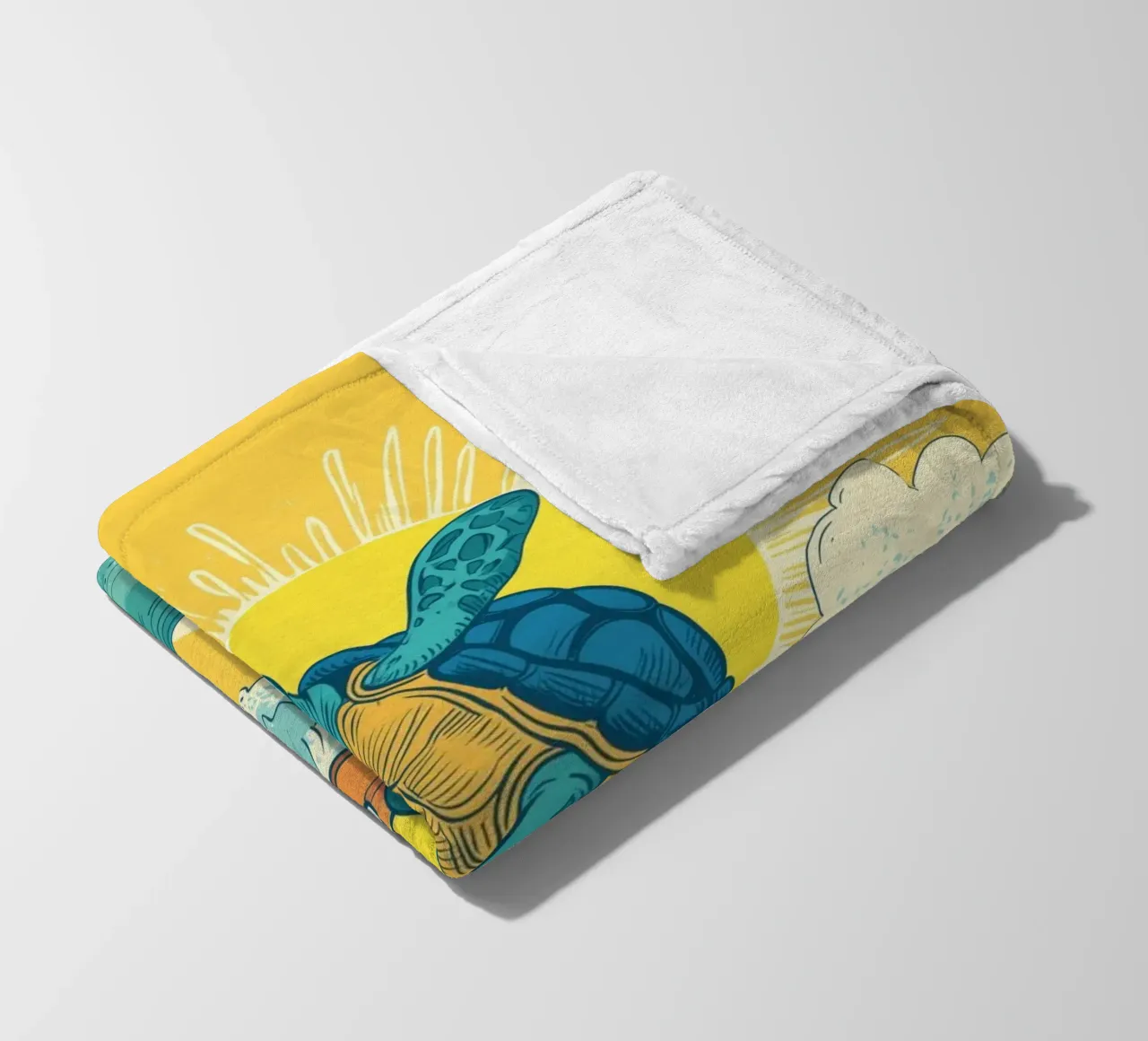 Turtle on the Waves coperta in pile da Kiara