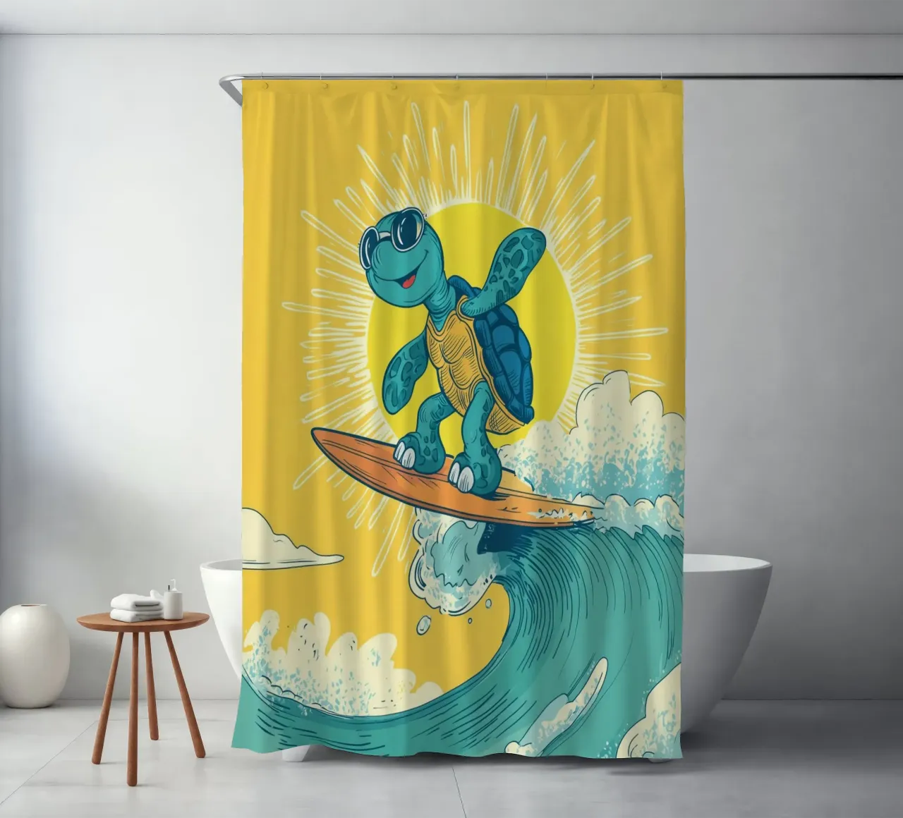 Turtle on the Waves tenda da doccia da Kiara