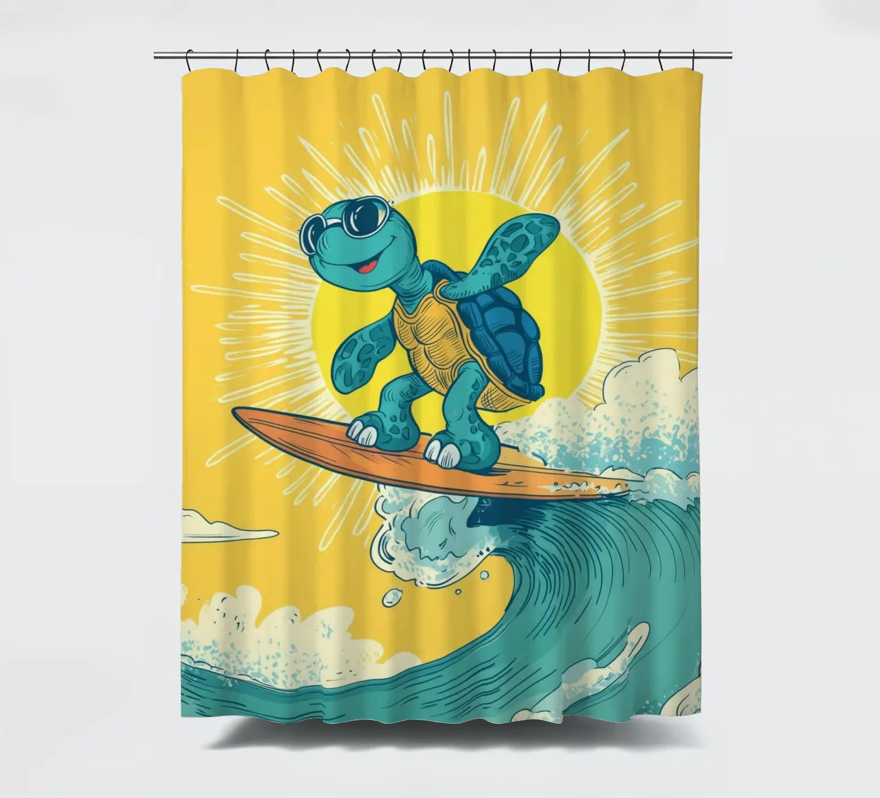 Turtle on the Waves tenda da doccia da Kiara