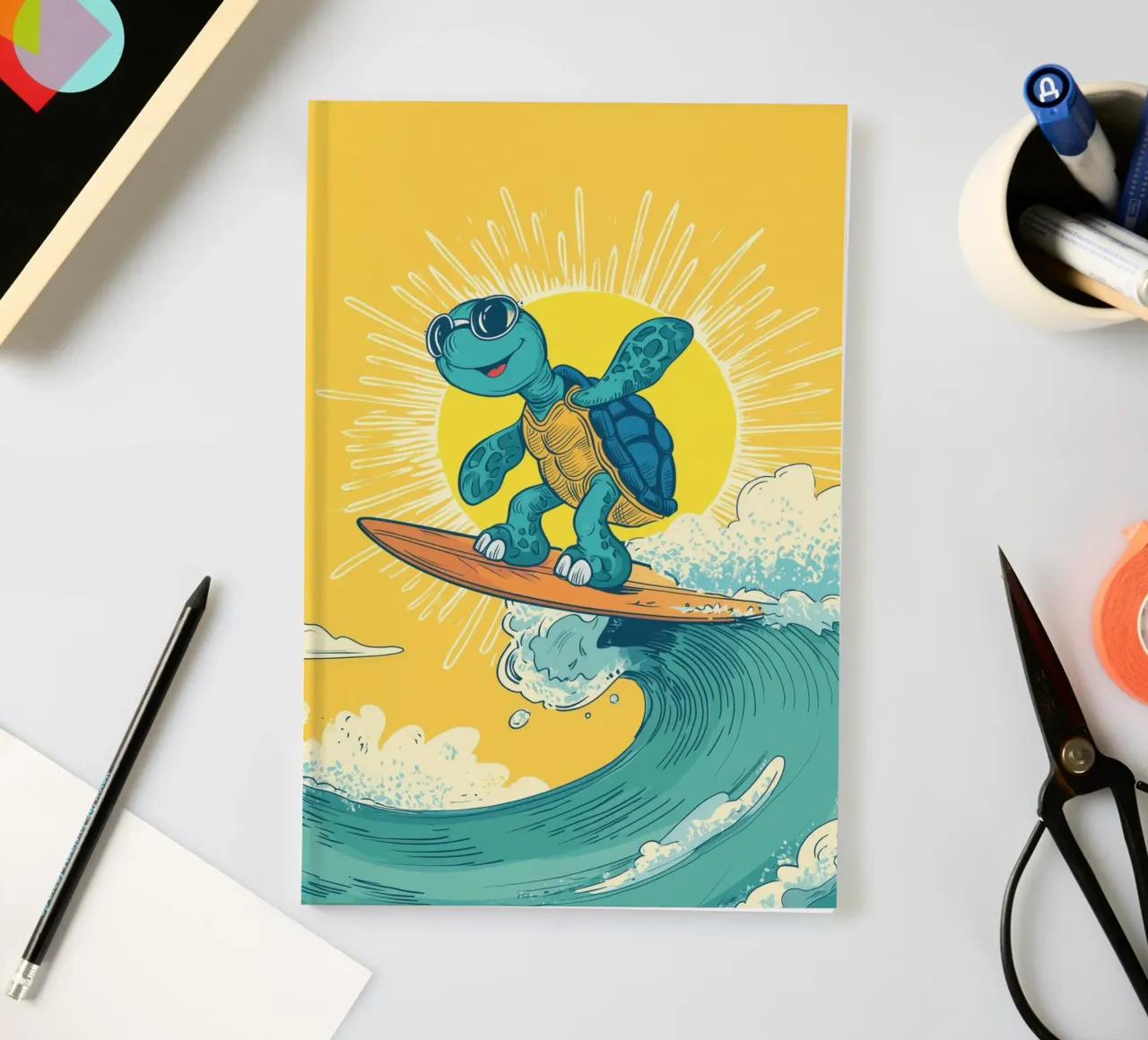 Turtle on the Waves notebook by Kiara