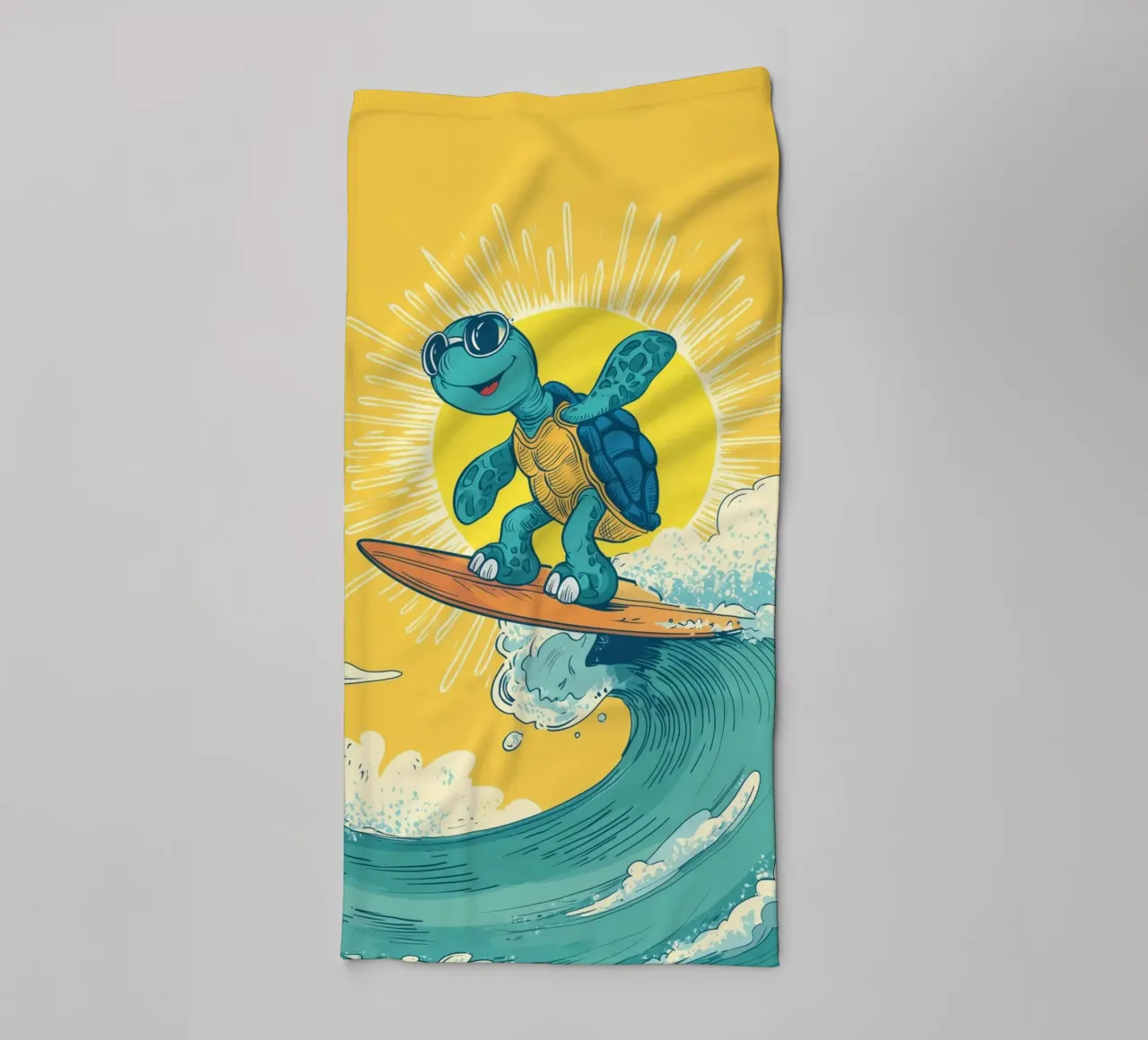 Turtle on the Waves towel by Kiara