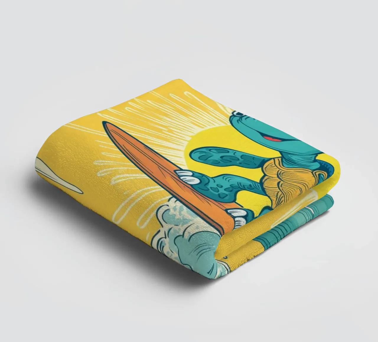 Turtle on the Waves towel by Kiara