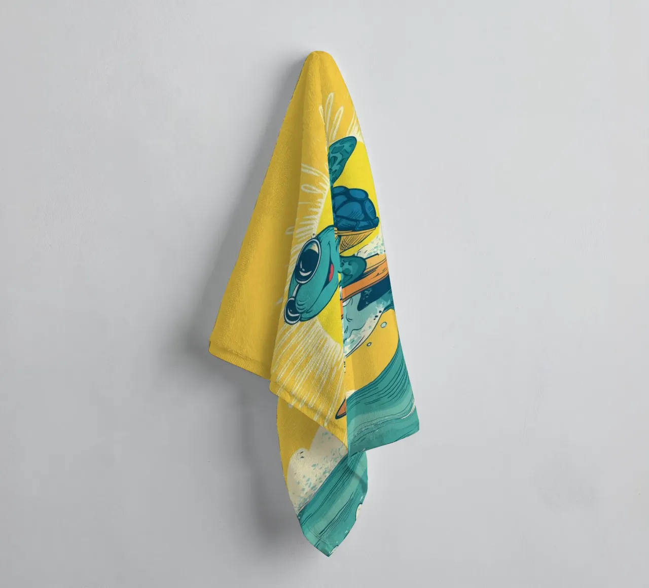 Turtle on the Waves towel by Kiara