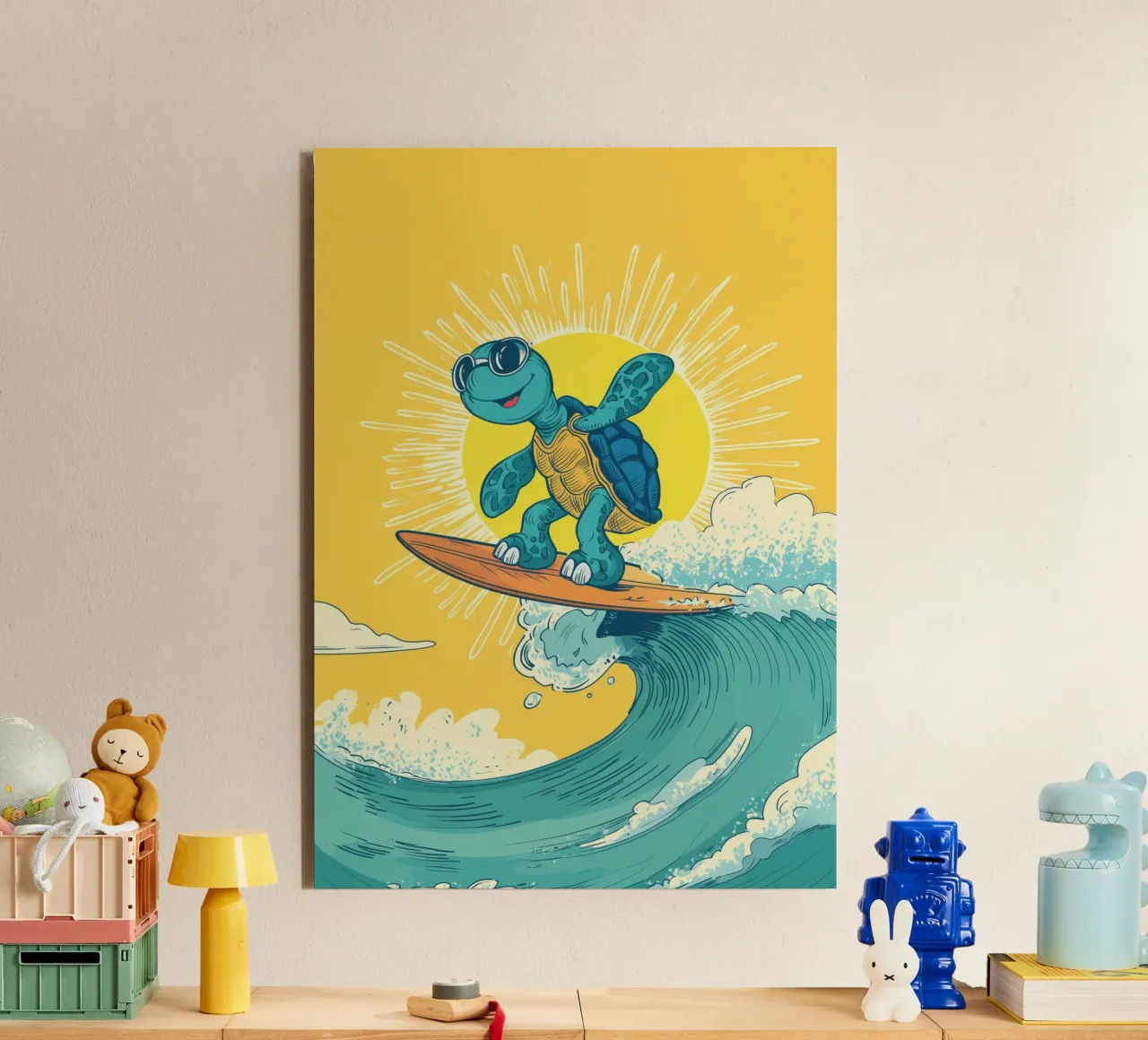 Turtle on the Waves alluminio dibond da Kiara