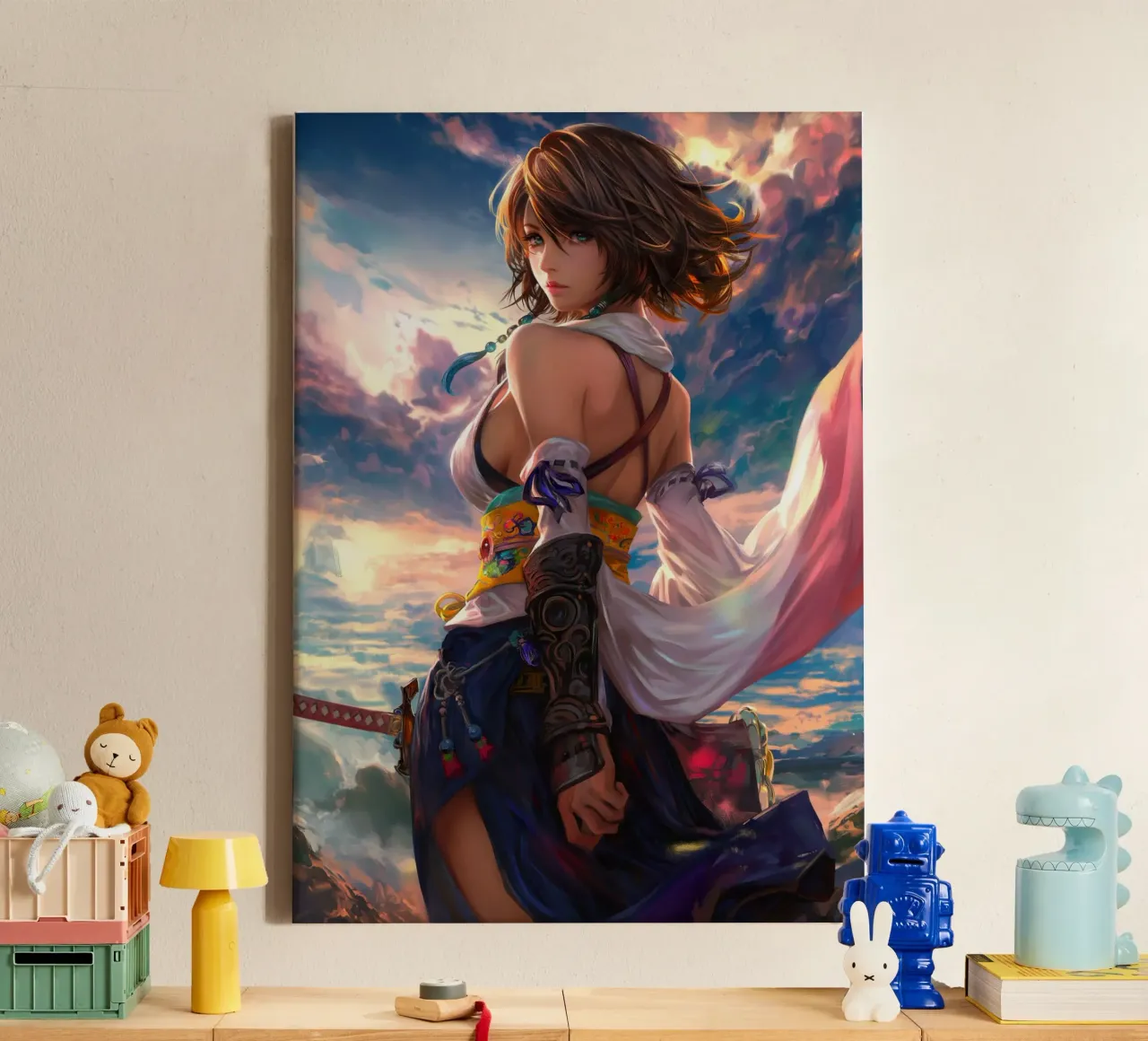 Yuna Final Fantasy X canvas met Baklijst van Stellar Creative