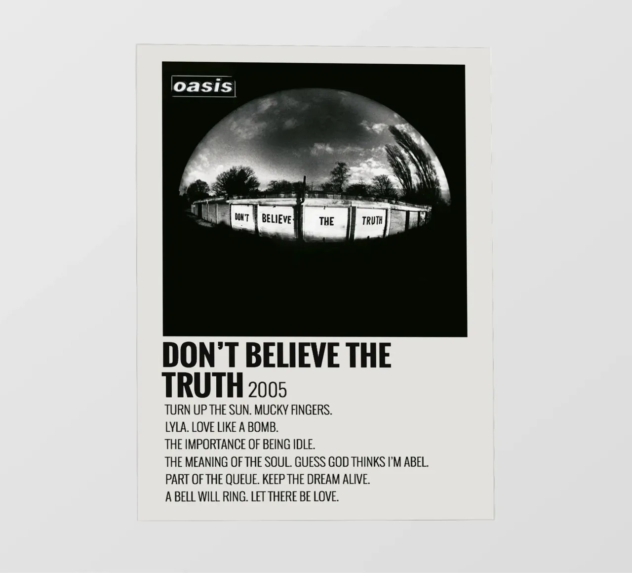 Oasis Don't Belive The Truth telo in pvc da Roronoa7