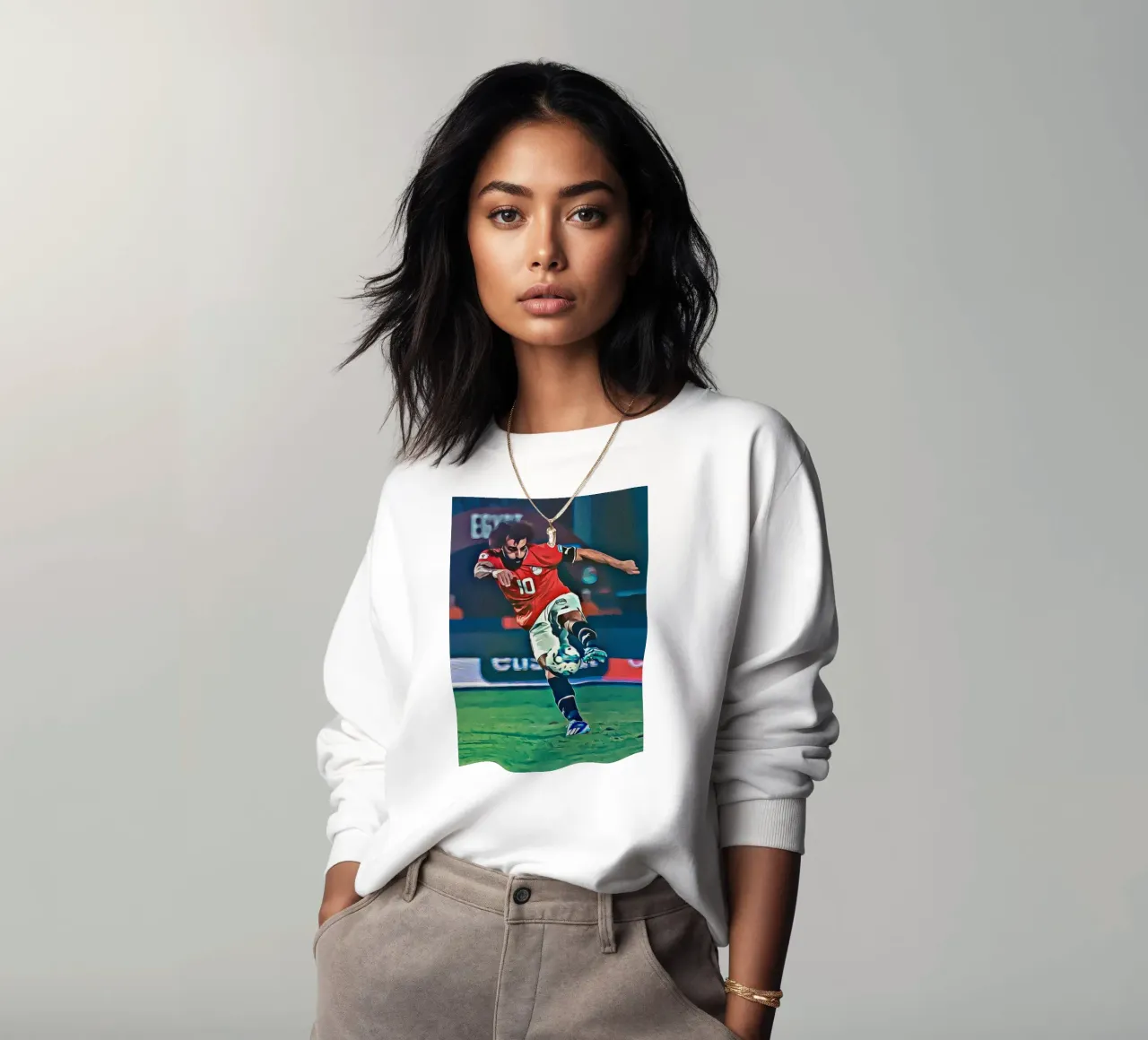 Poster d'azione della squadra egiziana con il numero 10 di Mohamed Salah felpa da ArdanART